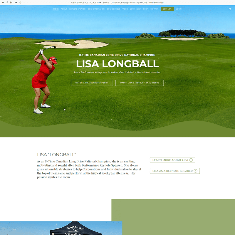 Lisa Longball Golf Home Page